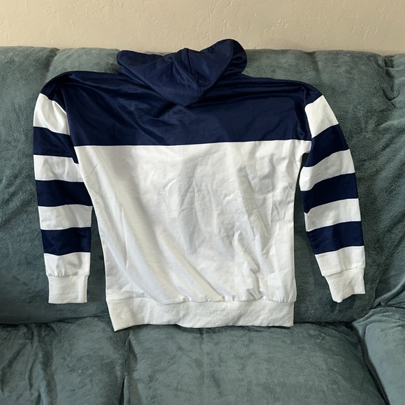 Exclusive small hooded long sleeved top with anchor print blue and white New - Picture 3 of 5